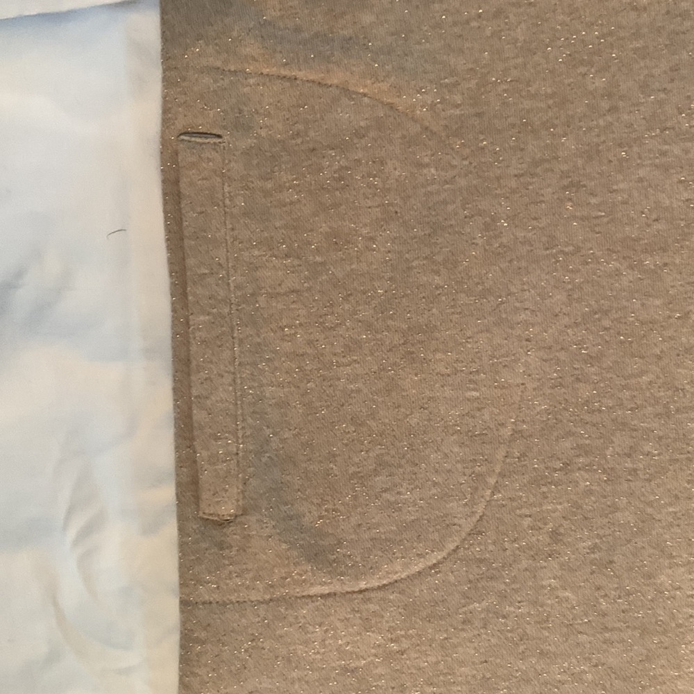 Kate Hill French Terry Metallic Coverup Raglan Sleeves Side Seam Welted Pockets - Picture 3 of 4